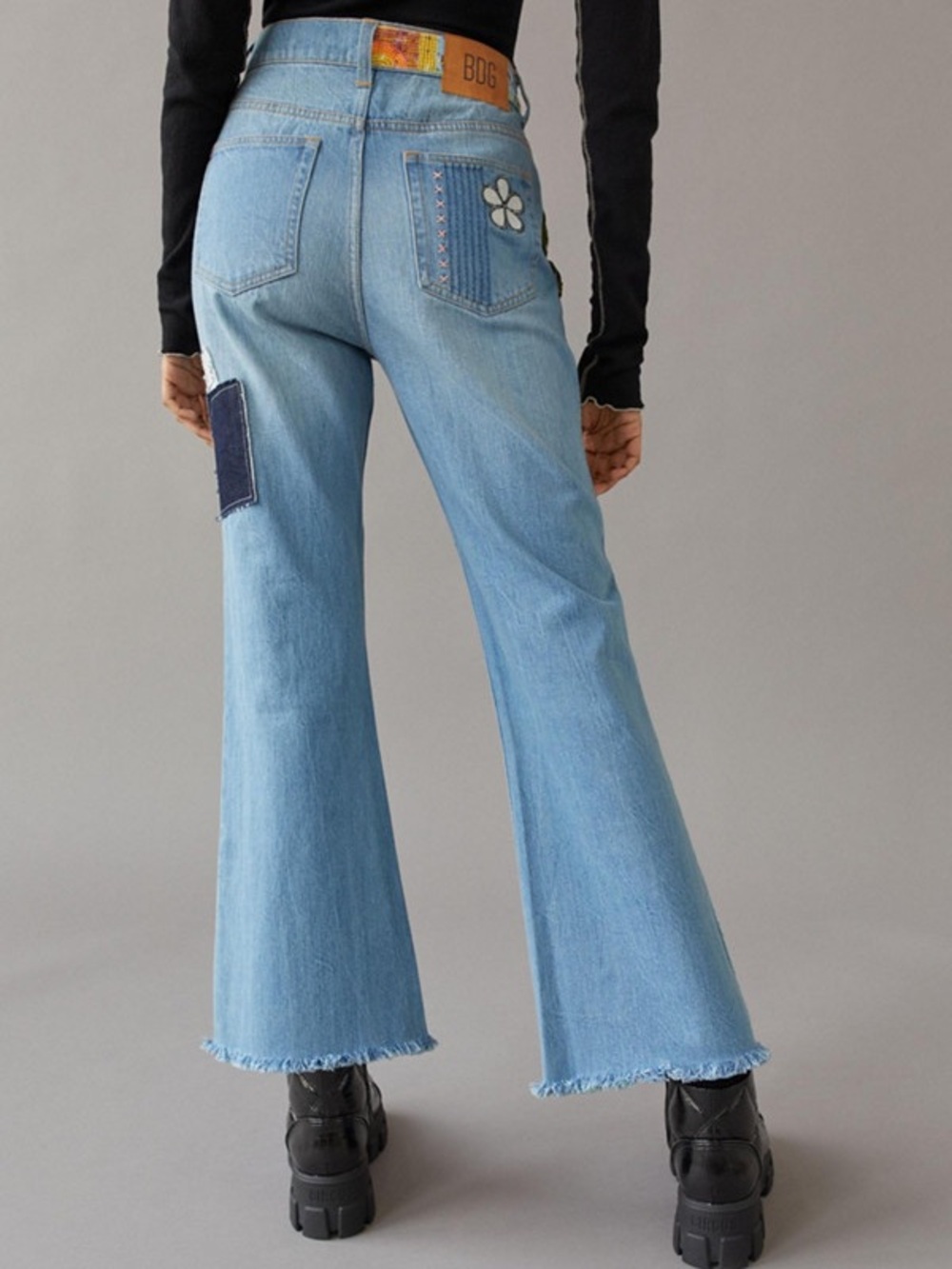 BDG Women’s Patchwork Flare Jeans with Multicolor Embroidery - Picture 11 of 11
